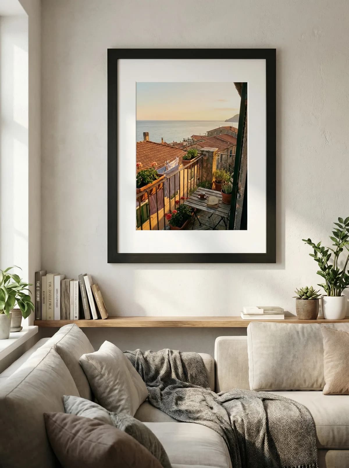 Gallery-quality framed print of an Italian sunset